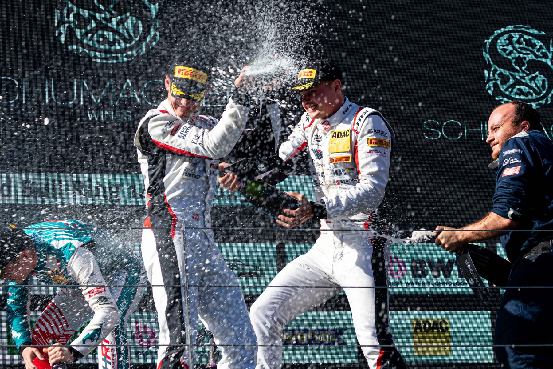 Podium mit Champagnerdusche